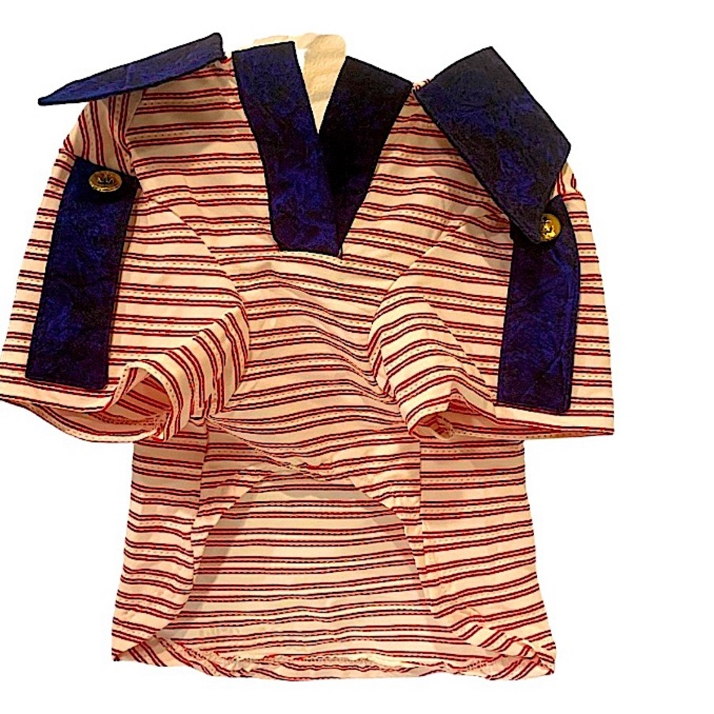 Pet Dog Pre-Owned Little Lily Pet Dog Male Sailor’s Shirt Red Stripped. …